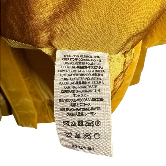 NWT Free People Golden Yellow Velvet Smoking Jacket. Size L. - Picture 6 of 7